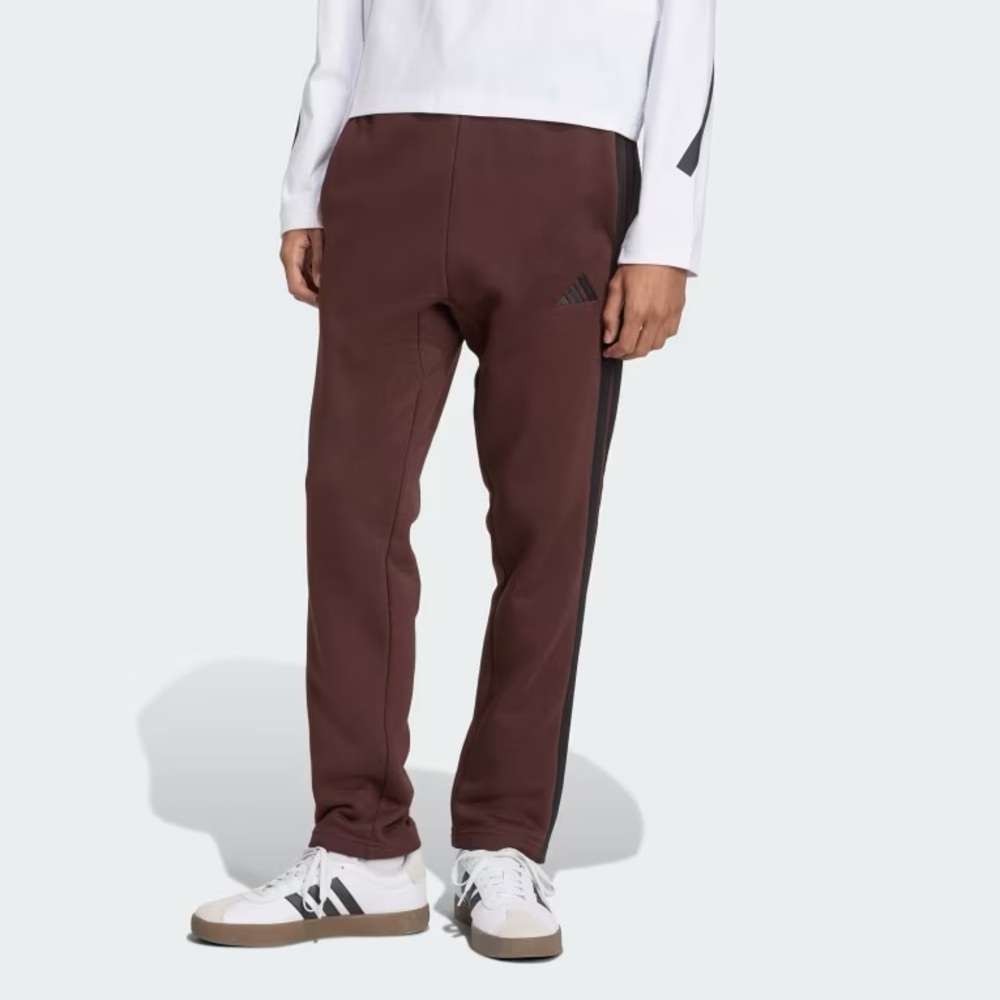 Adidas Essentials Fleece Wide Leg 3 Stripe Pants Size Medium